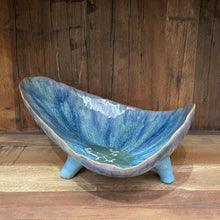 Load image into Gallery viewer, Stoneware Footed Organic Shaped Bowl
