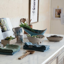 Load image into Gallery viewer, Stoneware Footed Organic Shaped Bowl
