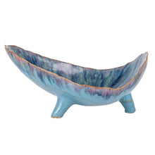 Load image into Gallery viewer, Stoneware Footed Organic Shaped Bowl
