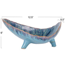 Load image into Gallery viewer, Stoneware Footed Organic Shaped Bowl
