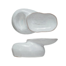 Load image into Gallery viewer, Stoneware Pedestal Dish w/ 2 Sections

