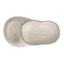 Load image into Gallery viewer, Stoneware Pedestal Dish w/ 2 Sections

