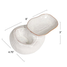 Load image into Gallery viewer, Stoneware Pedestal Dish w/ 2 Sections
