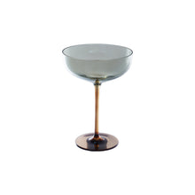 Load image into Gallery viewer, Iridescent Martini Glass - Amber &amp; Green
