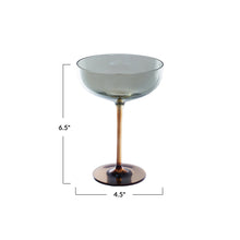 Load image into Gallery viewer, Iridescent Martini Glass - Amber &amp; Green
