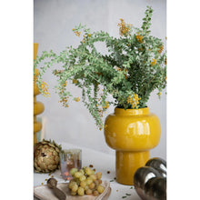 Load image into Gallery viewer, Enameled Metal Vase, Mustard Color

