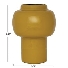 Load image into Gallery viewer, Enameled Metal Vase, Mustard Color
