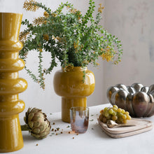 Load image into Gallery viewer, Enameled Metal Vase, Mustard Color
