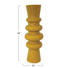Load image into Gallery viewer, Enameled Metal Vase, Mustard Color
