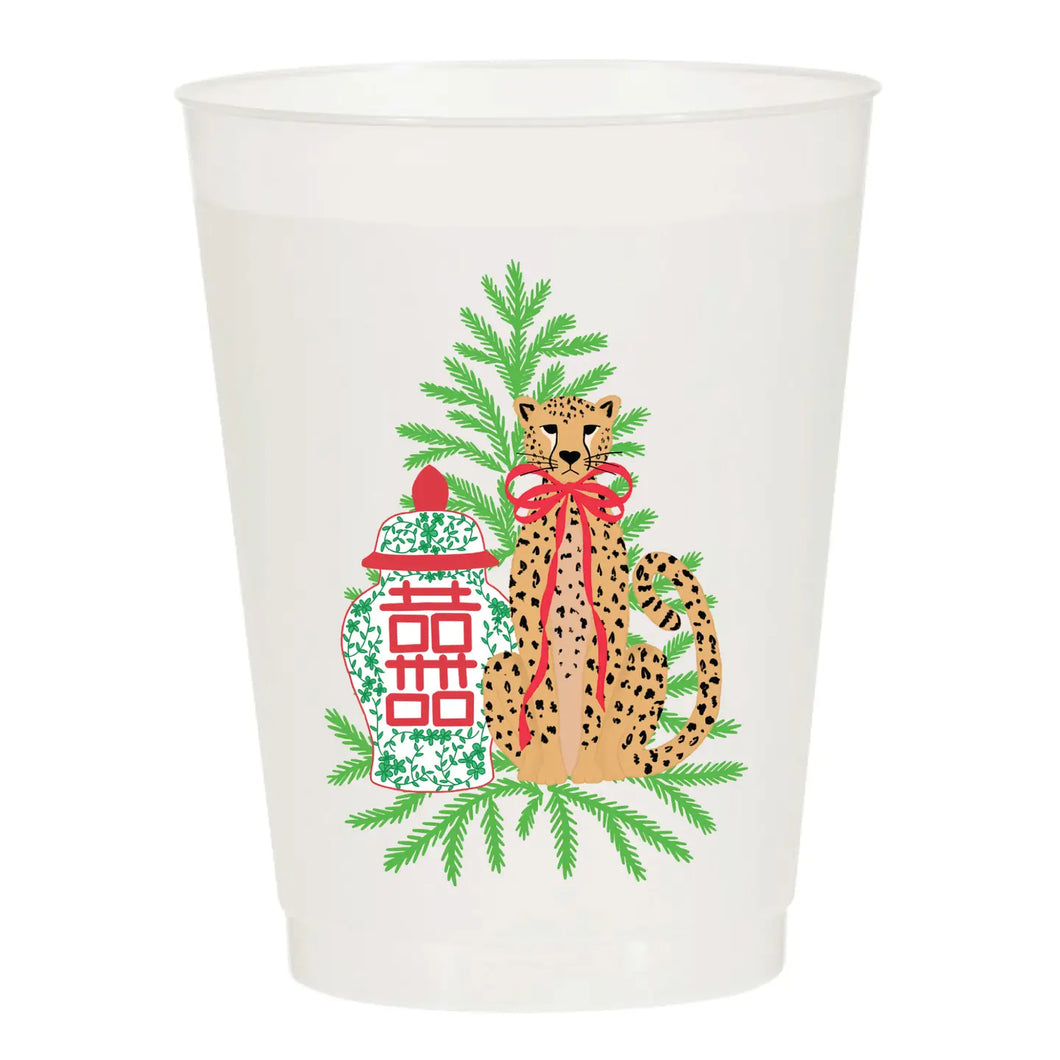 Frost Flex Cups - Christmas Leopard Ginger Jar