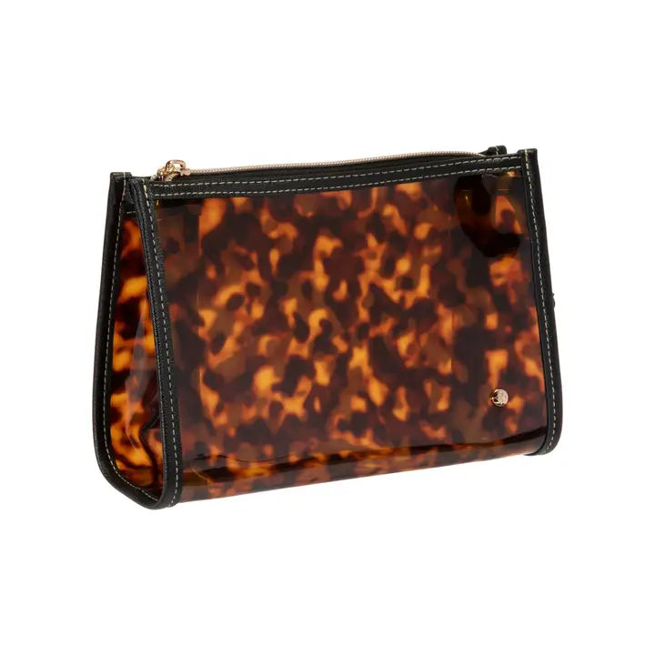 Stephanie Johnson - Miami Clearly Tortoise Medium Zip Cosmetic