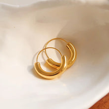 Load image into Gallery viewer, Mackenzie 18K Non-Tarnish U-Shape Hoop Earring
