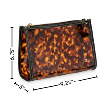 Load image into Gallery viewer, Stephanie Johnson - Miami Clearly Tortoise Medium Zip Cosmetic
