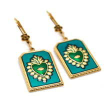 Load image into Gallery viewer, Flaming Heart Colorful Enamel Earrings
