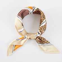 Load image into Gallery viewer, Scarf - Square Pop Art Horse &amp; Leopard Square Silky Satin Bandana
