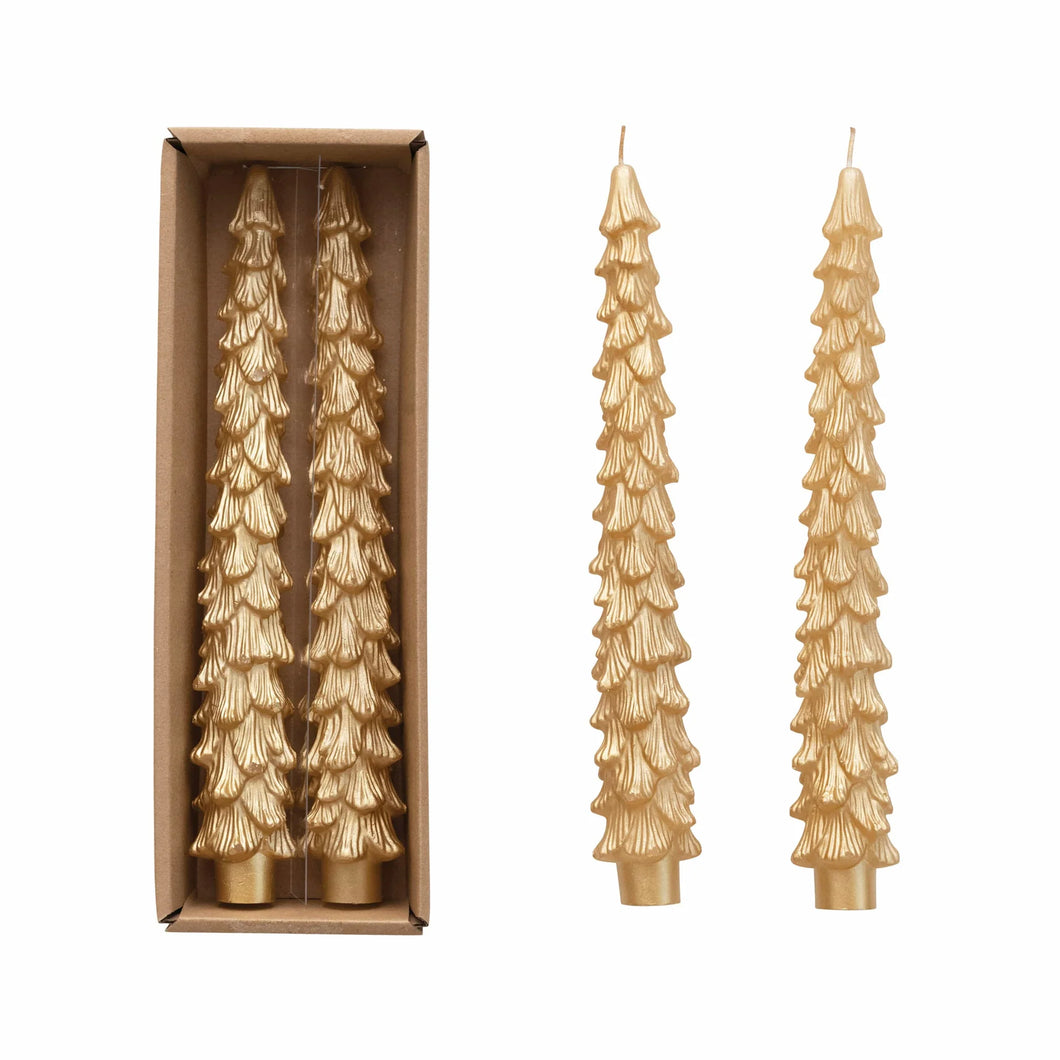 Tree Shaped Taper Candles | Set of Two