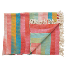 Load image into Gallery viewer, Throw Blanket - Recycled Cotton Blend Striped Throw with Tassels
