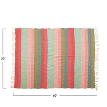 Load image into Gallery viewer, Throw Blanket - Recycled Cotton Blend Striped Throw with Tassels
