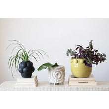 Load image into Gallery viewer, Matte Black Stoneware Vase with Raised Dots
