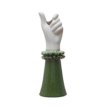 Load image into Gallery viewer, Stoneware Hand Shaped Vase w/ Ruffled Shirt Sleeve
