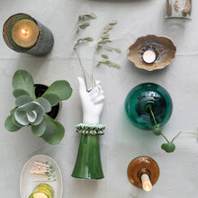Load image into Gallery viewer, Stoneware Hand Shaped Vase w/ Ruffled Shirt Sleeve
