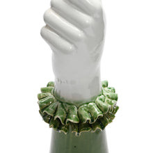 Load image into Gallery viewer, Stoneware Hand Shaped Vase w/ Ruffled Shirt Sleeve
