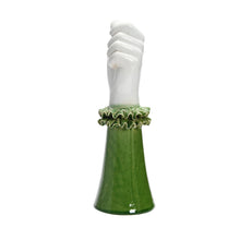 Load image into Gallery viewer, Stoneware Hand Shaped Vase w/ Ruffled Shirt Sleeve
