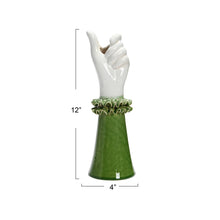 Load image into Gallery viewer, Stoneware Hand Shaped Vase w/ Ruffled Shirt Sleeve
