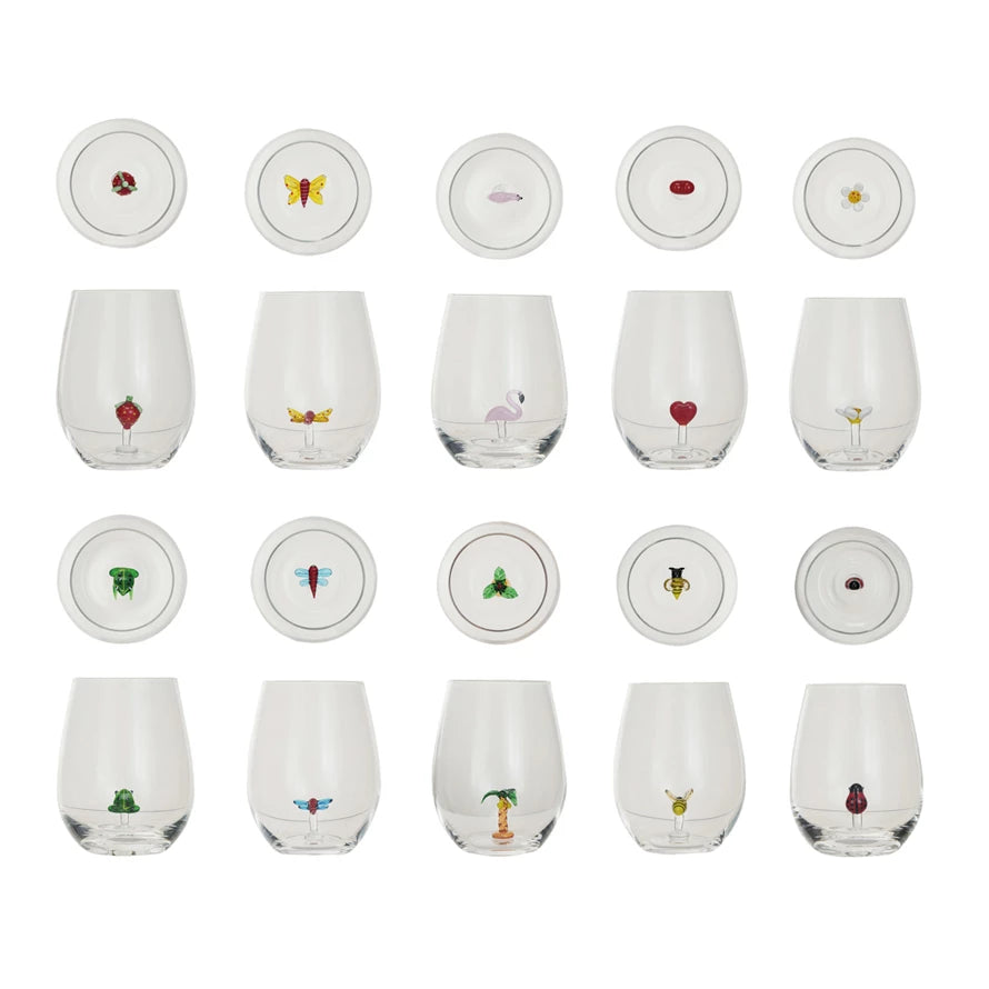 Stemless Wine Glass w/ Figure Inside, 10 Styles – The Shop at Fringe