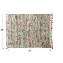 Load image into Gallery viewer, Throw Blanket - Woven Acrylic Blend Bouclé Throw w/ Fringe
