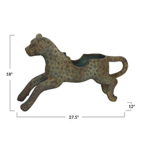 Load image into Gallery viewer, Decorative Magnesia Vintage Reproduction Carousel Leopard Shaped Container
