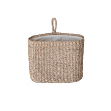 Load image into Gallery viewer, Seagrass Wall Basket with Loop &amp; Cotton Lining

