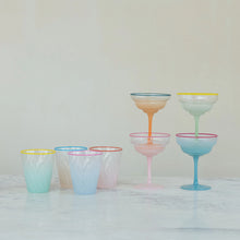 Load image into Gallery viewer, Twisted Drinking Glass with Colored Rim (Assorted)
