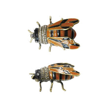 Load image into Gallery viewer, Enameled Metal Bee Shaped Trinket Box
