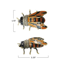 Load image into Gallery viewer, Enameled Metal Bee Shaped Trinket Box
