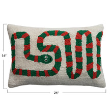 Load image into Gallery viewer, Cotton Blend Tufted Lumbar Pillow w/Snake
