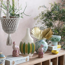 Load image into Gallery viewer, Stoneware Footed Bowl with Geometric Pattern

