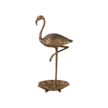 Load image into Gallery viewer, Cast Iron Flamingo Shaped Lidded Figurine in Dish
