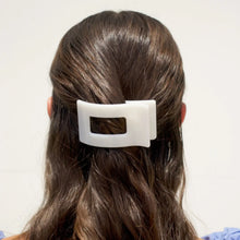 Load image into Gallery viewer, TELETIES Coconut White Flat Rectangle Hair Clip
