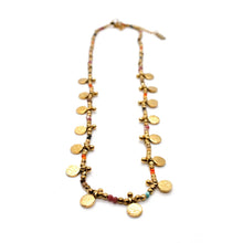 Load image into Gallery viewer, Museum Style 24K Gold Plate Short Necklace with Stones
