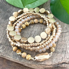 Load image into Gallery viewer, 5 Piece Boho Beaded Bracelet Stack
