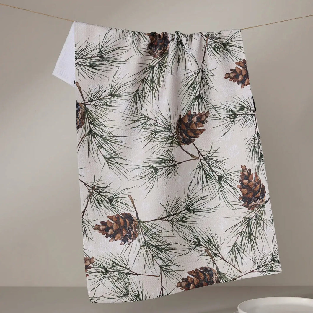 Geometry Tea Towel - Evergreen Frost