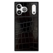 Load image into Gallery viewer, FLAUNT Black Crocodile Leather MagSafe iPhone Case
