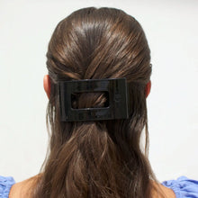 Load image into Gallery viewer, TELETIES Jet Black Flat Rectangle Hair Clip
