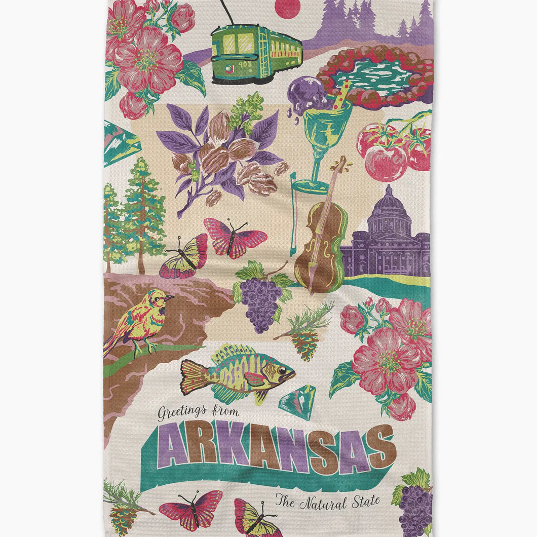 Geometry Tea Towel - Greetings From Arkansas