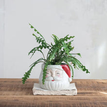 Load image into Gallery viewer, Stoneware Santa Head Planter
