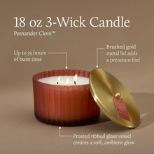 Load image into Gallery viewer, Thymes Pomander Clove 3-Wick Statement Candle
