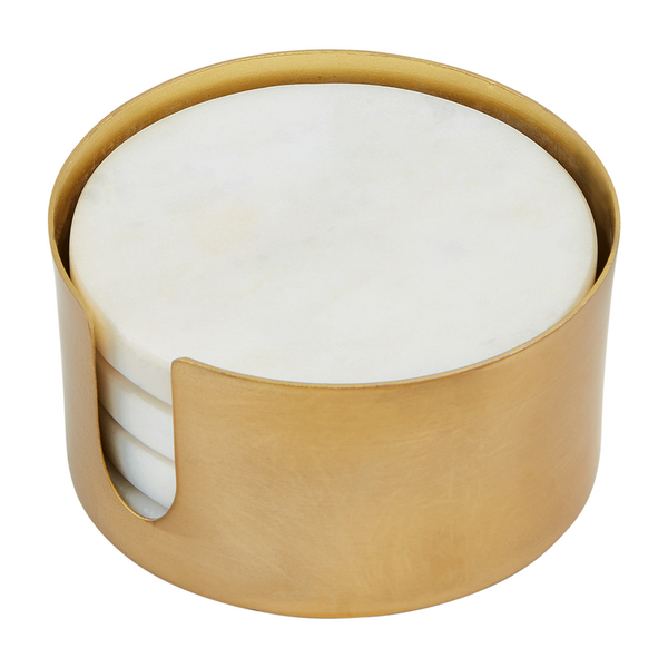 Coaster Set - White Marble