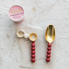 Load image into Gallery viewer, Enameled Aluminum Scoop, Red &amp; Gold Finish
