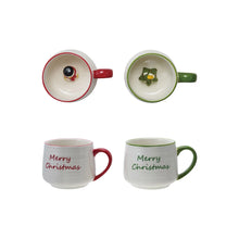 Load image into Gallery viewer, Stoneware Mug w/Holiday Figure Inside
